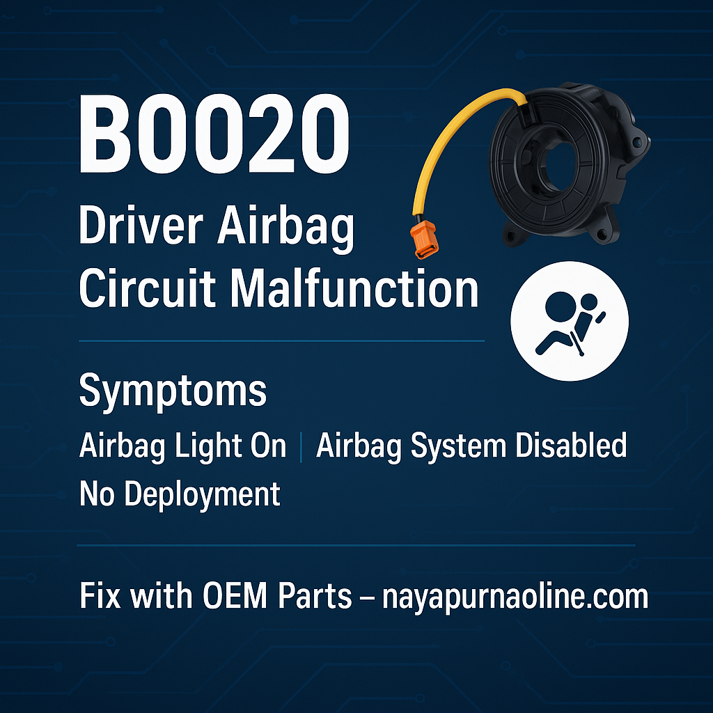 B0020 – Driver Airbag Circuit Malfunction: Symptoms, Causes & OEM Fixes