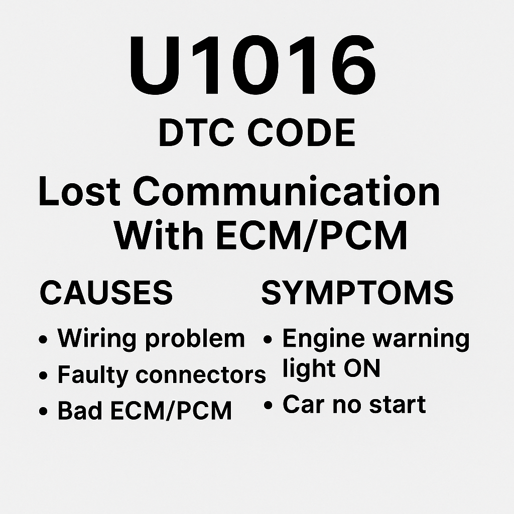 U1016 – Lost Communication with ECM/PCM: Symptoms, Causes & Fix