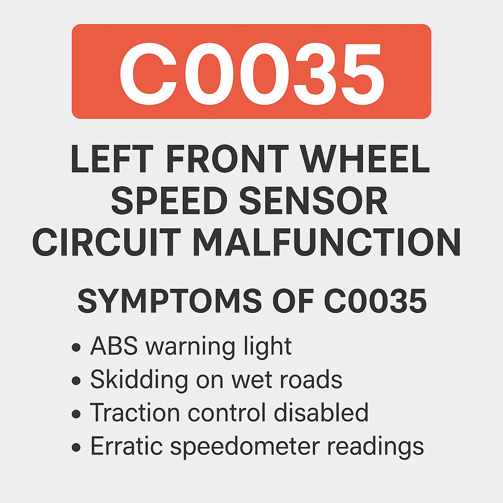 C0035 – Left Front Wheel Speed Sensor Circuit Malfunction: Causes & Fix Guide