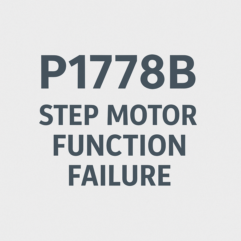 DTC Code P1778B – Step Motor Function Failure in CVT Transmission – Symptoms, Causes & Fixes